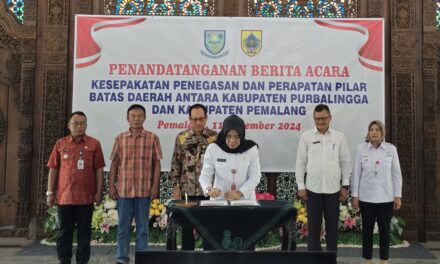 Tegaskan Batas Daerah, Pemkab Purbalingga dan Pemkab Pemalang Tandatangani Kesepakatan Bersama