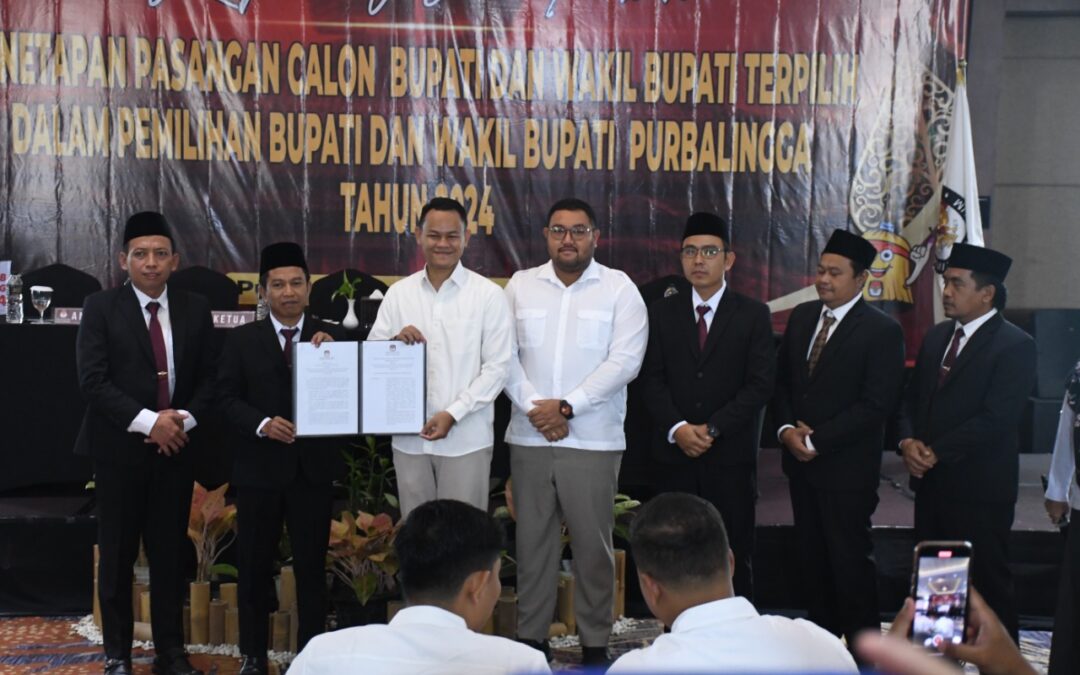 Sah, KPU Purbalingga Tetapkan Fahmi – Dimas Sebagai Bupati -dan Wakil Bupati Terpilih Pilkada 2024